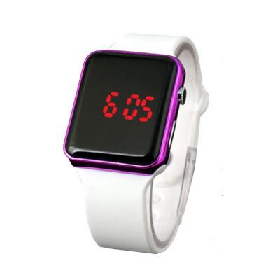 China Automatic Date Mens Womens Kids Sport LED Watches Square Digital Wristwatch Silicone Face Mirror Electronic Clock reloj for sale