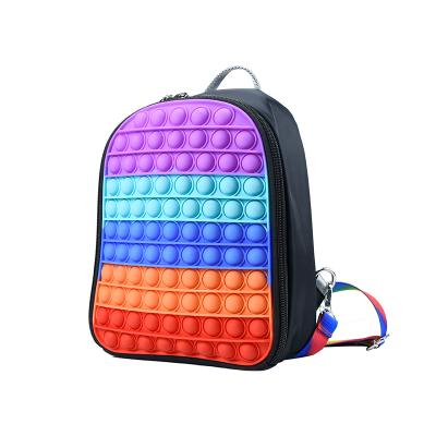 China Popular Amazon Tik Tok Push Bubble Backpack Busty Person Silicone School Bag Kids School Bags For Teenagers Girls Boys for sale