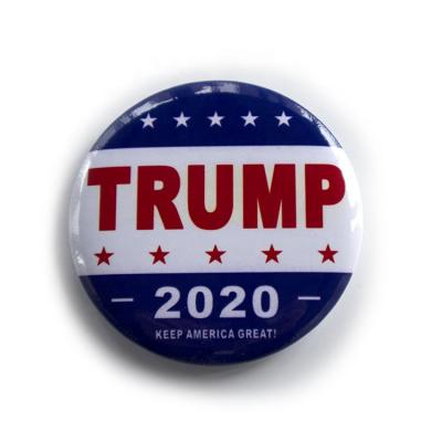 China Custom Trump 3D Amazon Donald Trump 2020 Badges Brooch President Election Round Tinplate Holder Pins Pin Badge for sale