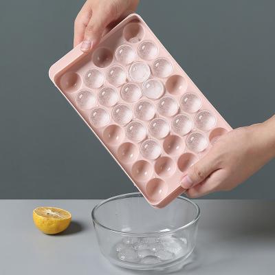 China Ice Tray Quick Freezer Ice Box Household Refrigerator Ball With Lid Homemade Round Spherical Ice Cube Mold A015 for sale