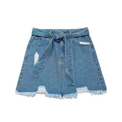 China 2022 New Fashion Mini Wrap Short Skirt Denim Women's Jeans Women's High Waist Breathable Denim Skirts With Lace for sale