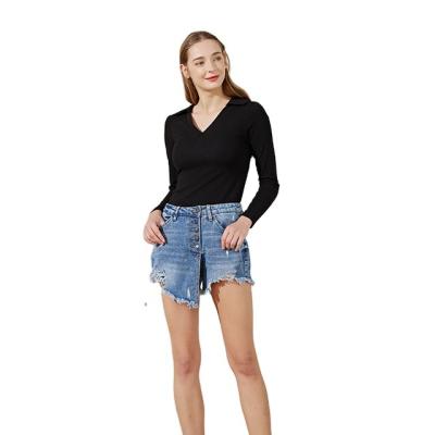 China 2022 Broken Culotte Jean Shorts Woman Jeans Hole Denim Shorts QUICK DRY Factory Sale for sale