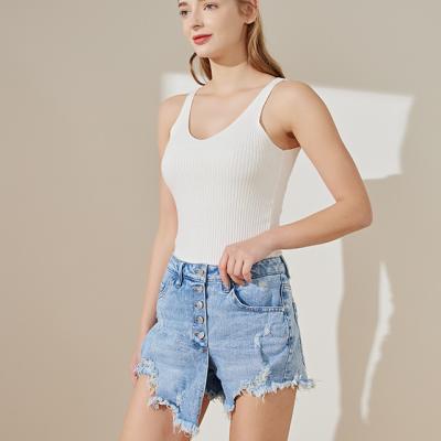 China 2022 new washable vintage denim fashionable ripped sexy shorts QUICK DRY plus size women's jeans in stock for sale