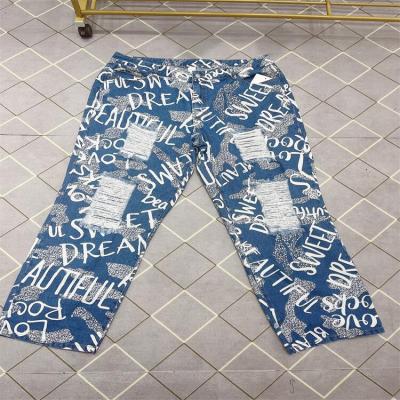 China QUICK DRY Women's Custom Logo High Quality 100% Cotton Denim Pants Straight Washed Fit Wide Leg High Waist Loose Plus Size Women's Jeans for sale