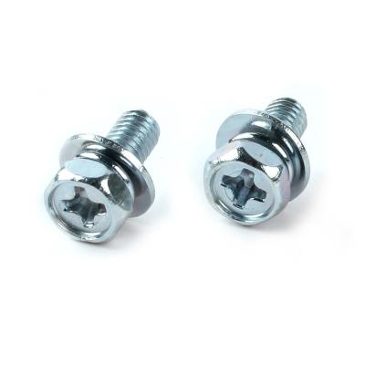 China Galvanized Cross Recessed HEX Hexagon Bolt With Spring Lock Washer And Plain Washer Combination Machine Screws GB9074.13 for sale