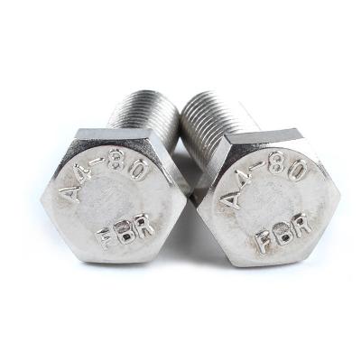 China Industry factory direcr DIN933 A2-70 A4-80 stainless steel hexagon head bolts and nuts hex head fasteners for sale