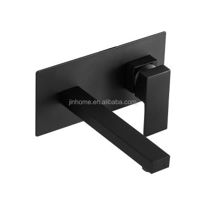 China Wall Mounted Faucets Matte Black Finish Waterfall Bathroom Metered Sink Faucet, Single Handle Bathroom Faucets Use For Vessel Basin Sinks for sale