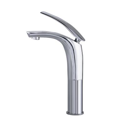 China Commercial Lever Lever Long Neck Mixer Taps Basin Faucets Lavatory Faucets Vanity Spout Metered Brass Cast Faucet for sale