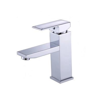 China Metered Luxury Brass Faucets Body Square Shape Wash Face Basin Sink Mixer Tap High Grade Short Basin Faucet for sale