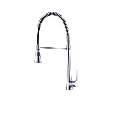 China North America Thermostatic Arc Faucets 2 Way Spring High Pull Out Sprayer Kitchen Faucet for sale