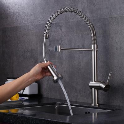 China Thermostatic Faucets 360 Degree Rotate Water Saving Faucet Kitchen Mixer Tap Stream Brass Deck Brushed Hot And Cold Water Kitchen Faucet For Sink for sale