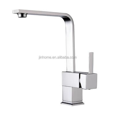 China Thermostatic Faucets Adjust Flat Spout 360 Degree Swivel Waterfall Brass Kitchen Faucet for sale