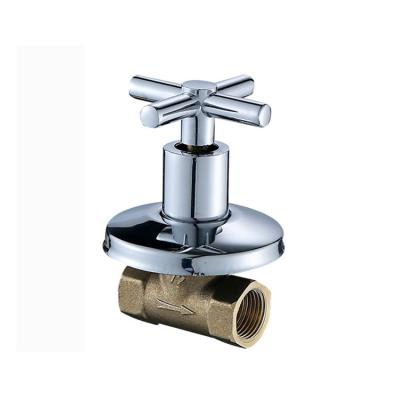 China General Bathroom Fittings Piping Accessories Water Stop Chrome Plated Concealed Valves Brass Built-in Concealed Stop Valve for sale