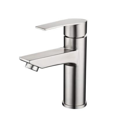 China Metered Faucets Jinhome Solid Stainless Steel Precision Brushed 304 Anticorrosive Basin Faucet for sale