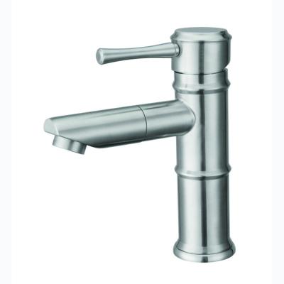 China Cheap Price Metered Basin Mixer Tap Faucets IN Brushed Nickel Color SUS304 Stainless Steel Bathroom Faucet for sale