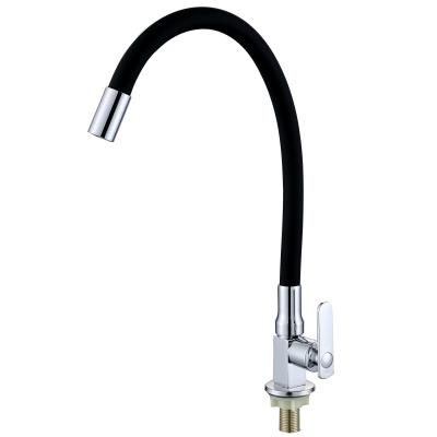 China Keran Thermostatic Cold Angsa Faucets Only Flexible Steel Hose Neck Faucet Gooseneck Kitchen Faucet for sale