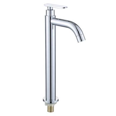 China Factory Metered Whole Faucets Step Up 300mm Basin Faucet 201 Single Cold Stainless Steel Sink Faucet for sale