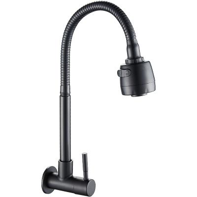 China Wholesale Black Thermostatic Single Cold Handle Faucet Factory Faucets Black Spring Pull Out Kitchen Faucet for sale