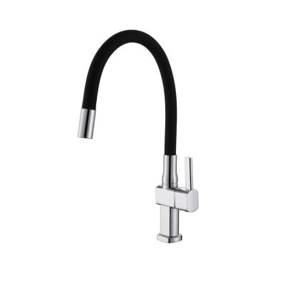 China Peru Metered Faucets 360 Degree Swivel Silicon Gooseneck Black Faucet Spout Cold Water Flexible Kitchen Sink Faucet for sale