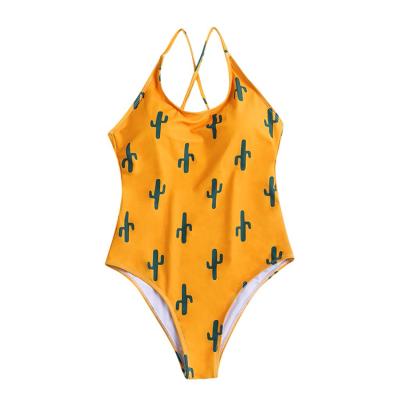 China New Arrival Print Backless Bikini Swimwear Women Swimwear Female One Piece Anti-UV Beach Wear Swimsuit for sale