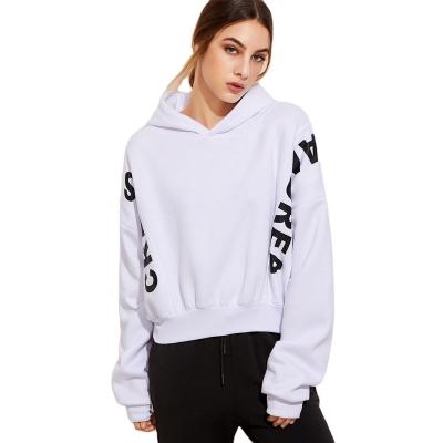 China Good quality custom made white color anti-pilling girls hoodies plain sweatshirts for sale