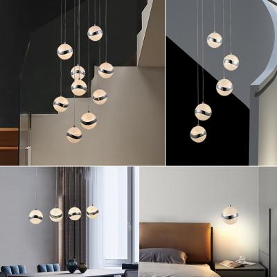 China Lighting Works Nordic Indoor Attic Staircase Customized Ceiling Hanging Crystal Led Pendant Light Luxury Modern Chandelier for sale