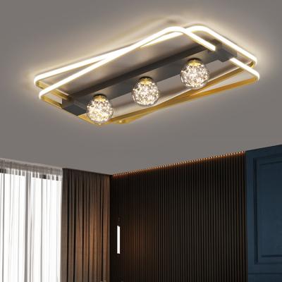 China Lighting Works Gold Aluminum Iron Modern Decorative Residential Outdoor Mount Led Ceiling Light for sale