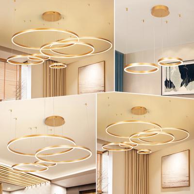 China Lighting Functions Sell Ring Led Chandelier Pendant Light Wholesale Circular Modern Home Decorative Hanging Contemporary for sale