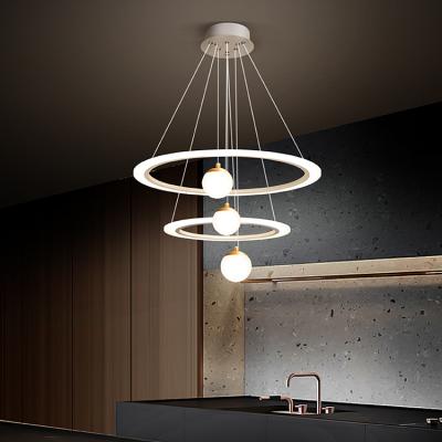 China Lighting Works Multi Heads Dining Room Aluminum And Acrylic Material Lighting Modern Led Chandelier Light for sale