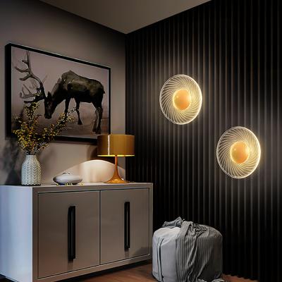 China Beautiful Design Indoor Modern Single Functions Bedside Gold Acrylic Led Wall Lamp Lighting for sale