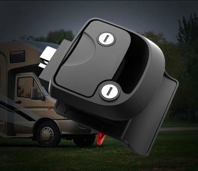 China Caravan RV Door Lock Latch Garage Black Plastic With Brass Key for sale