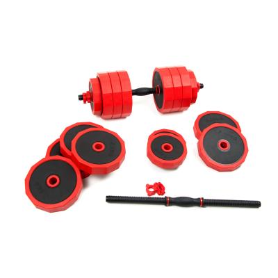 China Universal Adjustable 20KG 6-in-1 Dumbbell Barbell Kettlebell Sets, with Connecting Rod and Kettlebell Handle, for Weighlifting Exercise for sale