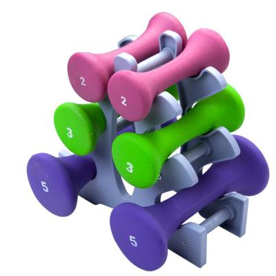 China Durable Gym Fitness Equipment Vinyl Dumbbell / Neoprene Dumbbell Set for sale