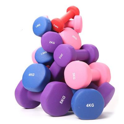 China Durable comfotable and easy grip neoprene dumbbell for sale