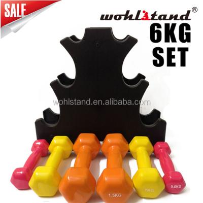 China Durable 12KG VINYL HAND DUMBBELL WEIGHT SET WITH RACK FITNESS GYM WORKOUT WEIGHT for sale