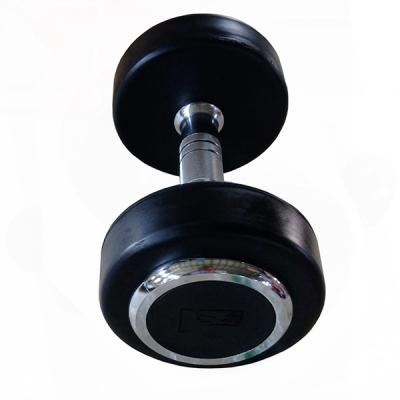 China Home and Gym Equipment Hot Selling Black Rubber Dumbbell for Gym for sale