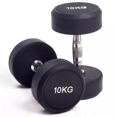 China Home and gym equipment around the rubber dumbbell for sale