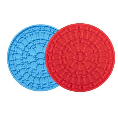 China Silicone Pet Mat Interactive Eat Slow Feeder Stocked Slow Feeding Pad Licking Mat for sale