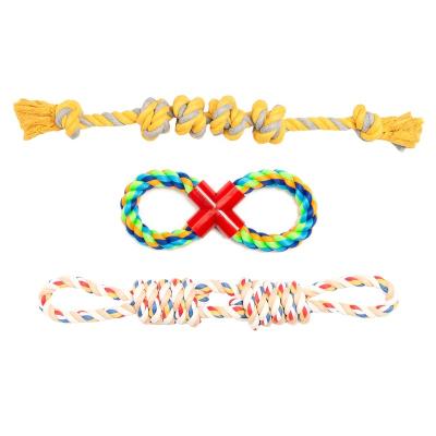 China Stocked 3 Packs For Large Dogs Hot Sale High Quality Durable Chew Toys Dog Rope Toy for sale