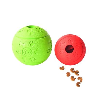 China Stocked Natural Rubber Dog Ball Pet Treat Ball Dog Treat Puzzle for sale