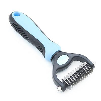 China Safe Viable For Skin Pet Cat Dog Detangling Dematting Comb Deshedding Brush Dog Grooming Comb for sale