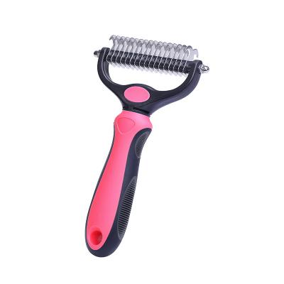 China Durable Modern New Design Dog Comb Stainless Steel Double Sided Dog Cat Hair Comb for sale