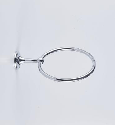 China Modern Chrome Finish Brass Bathroom Towel Ring Wall Mounted Bathroom for sale