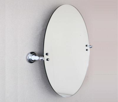 China Bedroom Adjustable Wall Mounted Bathroom Mirror Elliptic Brass Chrome Flat Surface for sale