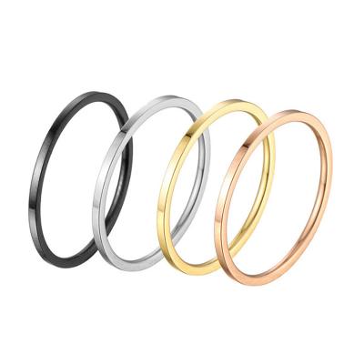 China Simple And Ultra Good Smooth 1Mm Titanium Steel Women Ring Trendy From Dongguan FASHIONABLE for sale