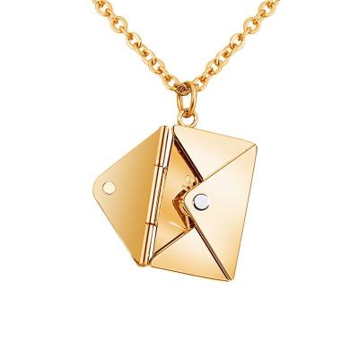 China Factory Direct Wholesale CLASSIC I Love You Titanium Steel Letter Necklace, Envelope Pendant Necklace Pendant for sale