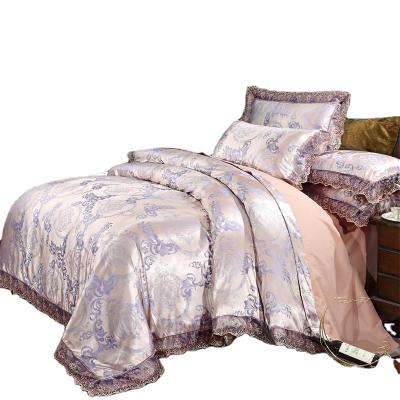 China The other factory direct wholesale lace jacquard bedding set quilt cover hotel comforter cover bed sheet duvet cover set for sale