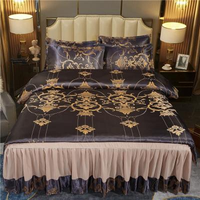 China Other European New Fashion Premium Jacquard Sheets Quilting Comforter Blankets And Blankets 4pcs Bedding Sheets Bedding Sets for sale