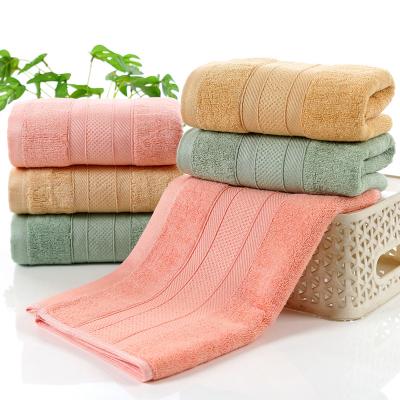 China Child Safe Manufacturers Lead Sales Cut Out Pure Color Bamboo Fiber Towel Gift Thickening Absorbent Hair for sale