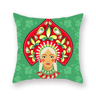 China National style anti-static mandala printing car office pillowcase peach skin velvet cushion cover digital hug pillowcase 45*45 for sale